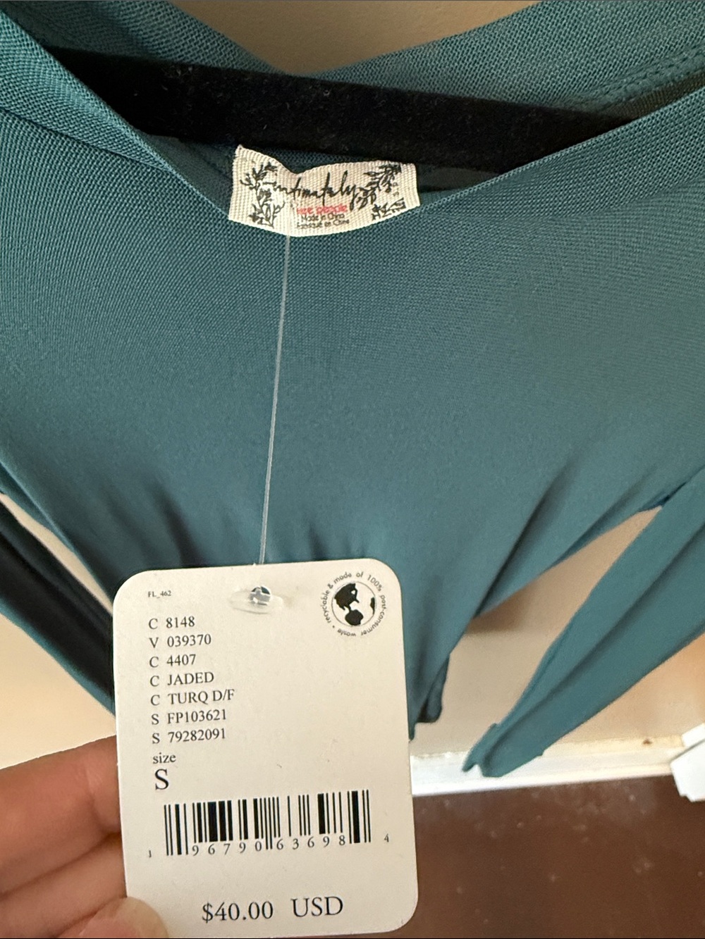 Intimately FP Teal Mesh Long-Sleeve - Picture 2 of 4